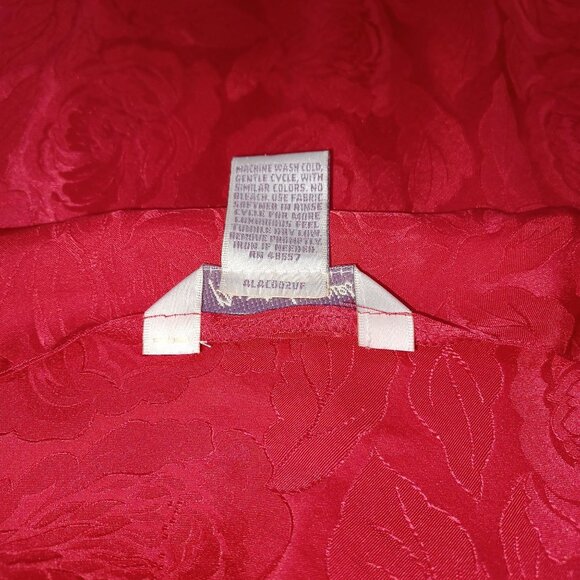 Private Luxuries 100% Silk Chemise Slip Dress Red Rose Women L Romantic Feminine - Picture 5 of 5